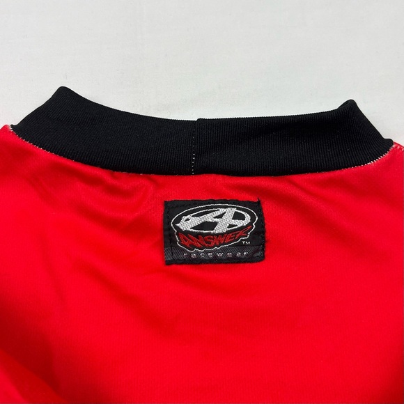 Vtg Answer Mens BMX Motocross Jersey XL 90s Red/Black Mock Neck A9 - Picture 5 of 10